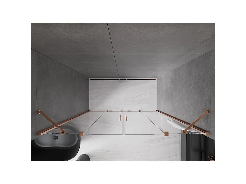 Mexen Velar Duo Schiebetüren für die Dusche 170 cm, transparent, Roségold - 871-170-000-02-60