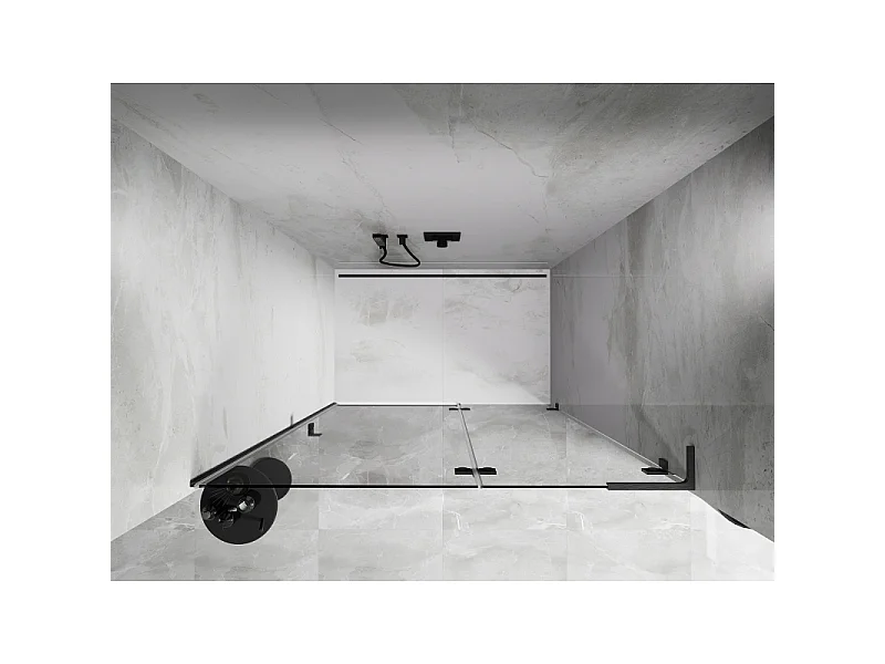 Mexen Lunar L Duschdrehtür rechts 135 cm, transparent, gebürstetes Gun Gray - 834L-135-000-66-00-P