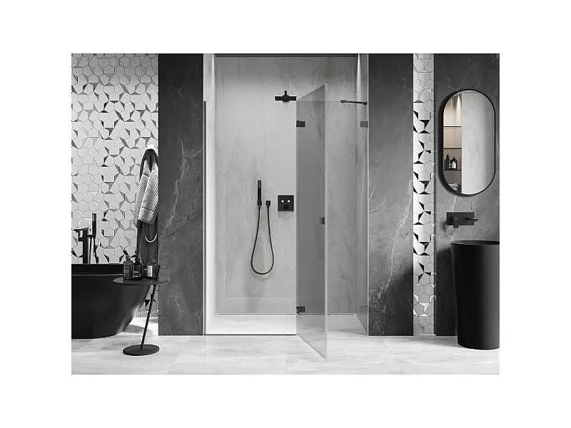 Mexen Lunar Shower Door Swing Right 140 cm, Transparent, Gun Metal - 834-140-000-95-00-P