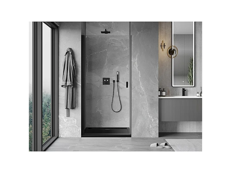 Mexen Mist-B Duschdrehtür 65 cm, transparent, schwarz - 8A2-065-000-70-00