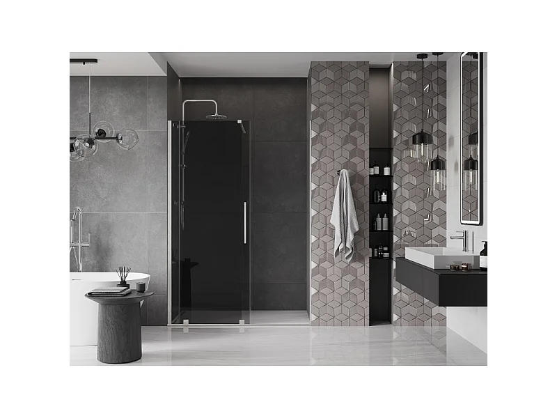Mexen Velar porte de douche coulissante 150 cm, graphite, nickel brossé - 871-150-000-41-97