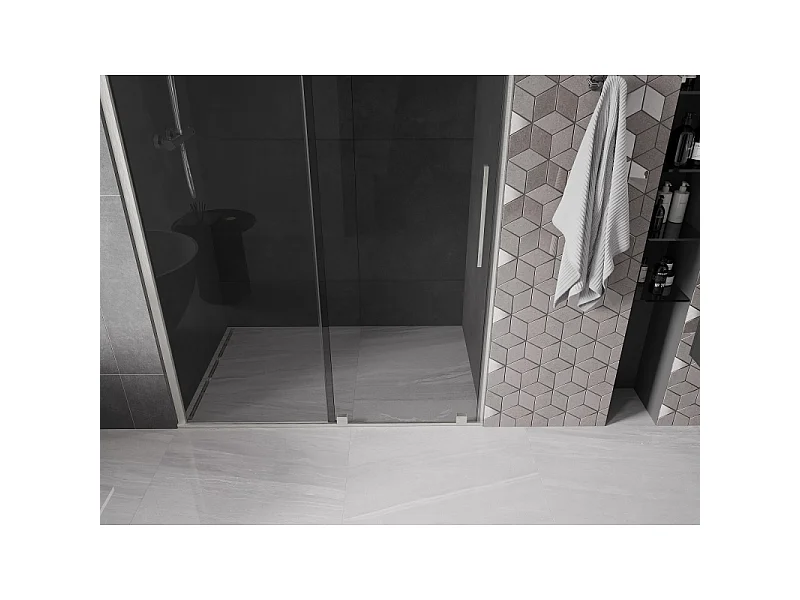 Mexen Velar porte de douche coulissante 150 cm, graphite, nickel brossé - 871-150-000-41-97