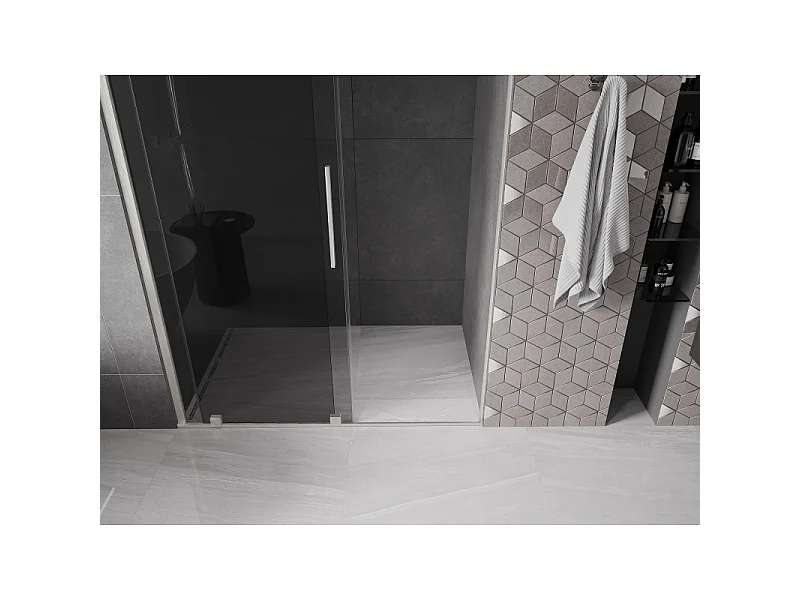 Mexen Velar porte de douche coulissante 150 cm, graphite, nickel brossé - 871-150-000-41-97