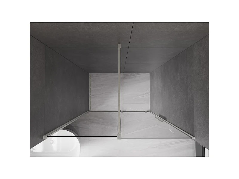Mexen Velar porte de douche coulissante 150 cm, graphite, nickel brossé - 871-150-000-41-97