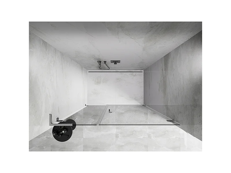 Mexen Lunar-B L drzwi prysznicowe uchylne prawe 140 cm, transparent, chrom - 832SL-140-050-01-00-P