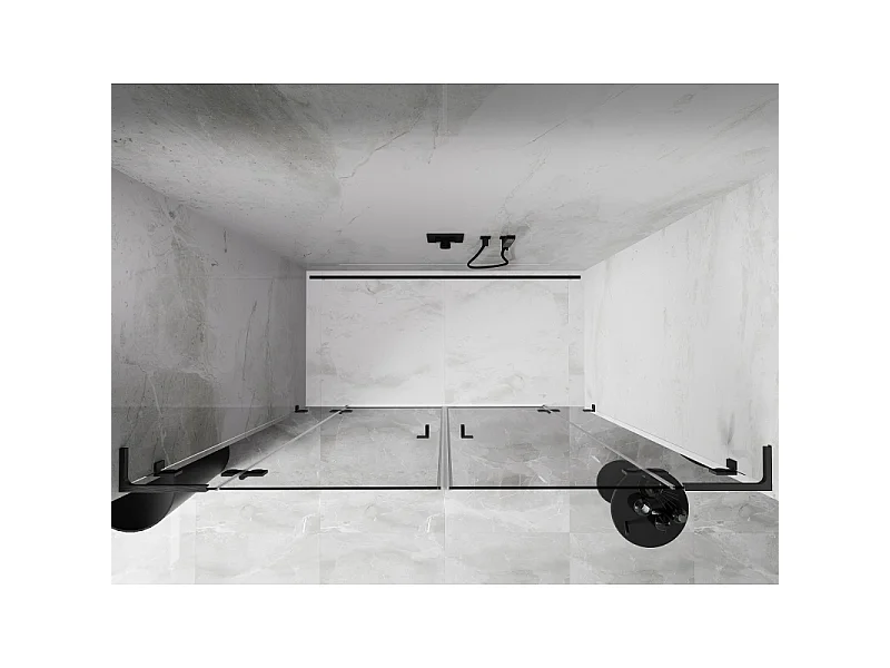 Mexen Lunar L Duo drzwi prysznicowe uchylne 200 cm, transparent, gun gray szczotkowany - 834DL-200-000-66-00
