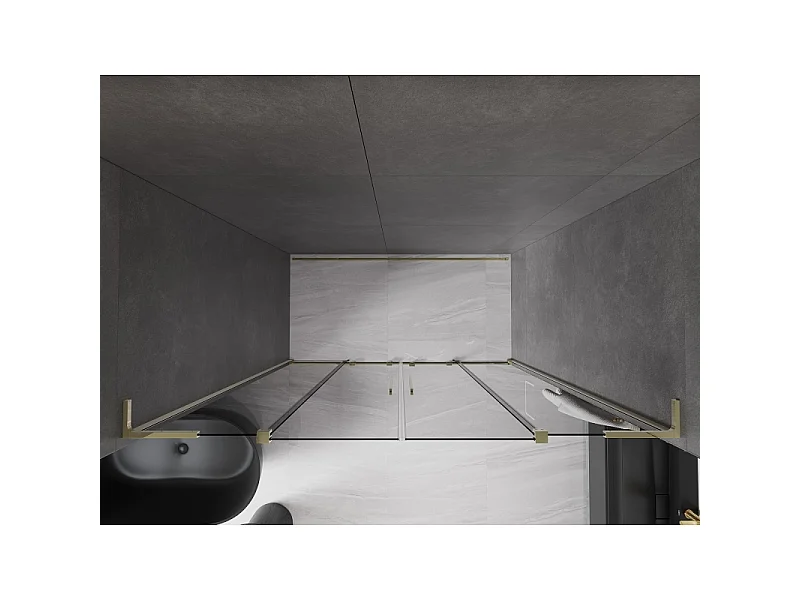Mexen Velar L Duo drsna pršna vrata 170 cm, grafitna, zlata - 871-170-003-42-50