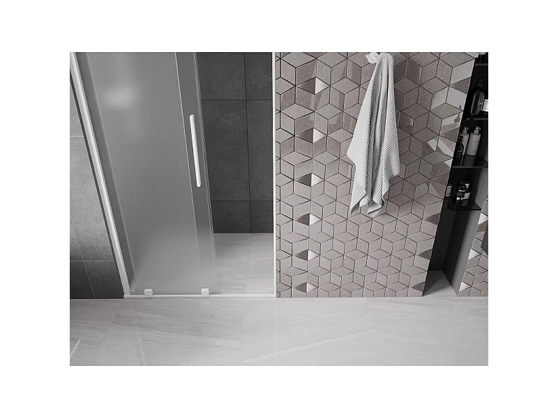 Mexen Velar drsna tuš vrata 120 cm, mat, bela - 871-120-000-31-20