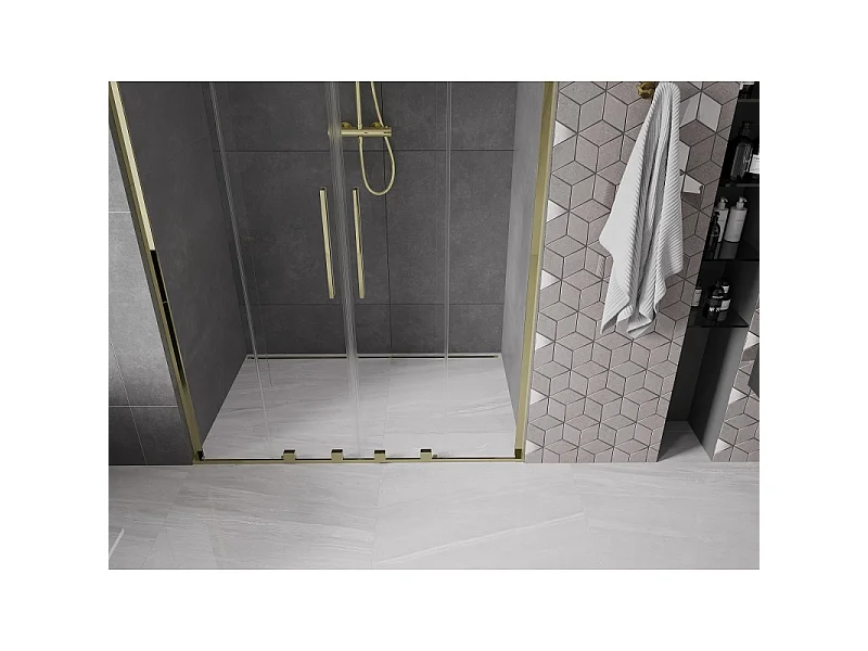 Mexen Velar L Duo porte de douche coulissante 140 cm, transparent, doré - 871-140-003-02-50