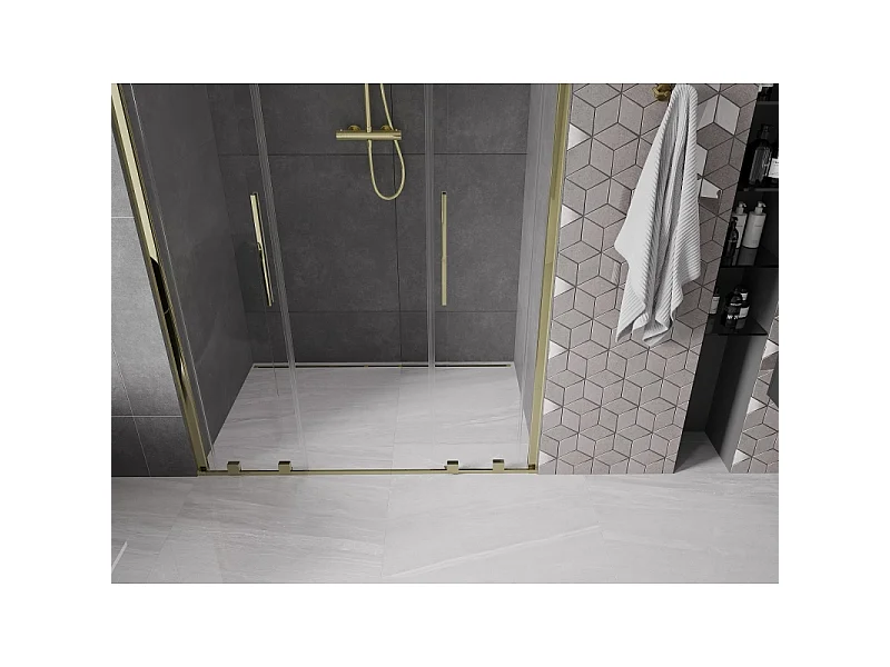 Mexen Velar L Duo porte de douche coulissante 140 cm, transparent, doré - 871-140-003-02-50