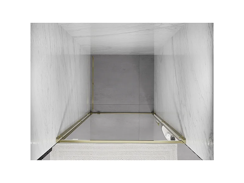 Mexen Exo puerta de ducha abatible 80 cm, transparente, dorado - 8181-080-000-50-00