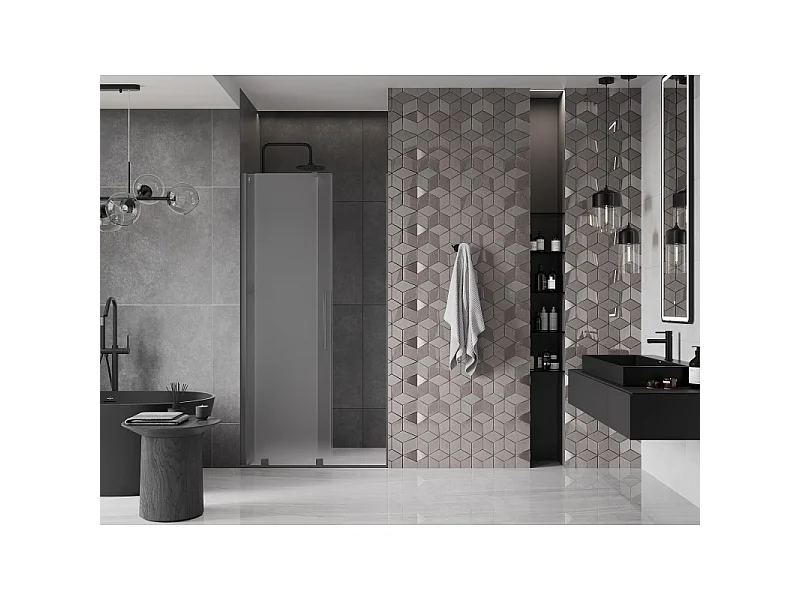 Mexen Velar porte de douche coulissante 110 cm, givre, métal gun - 871-110-000-31-95