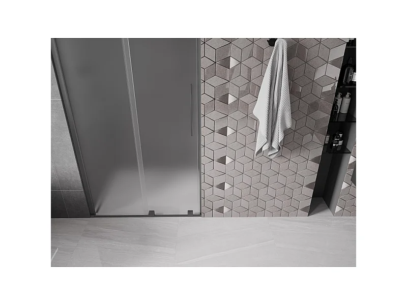 Mexen Velar porte de douche coulissante 110 cm, givre, métal gun - 871-110-000-31-95