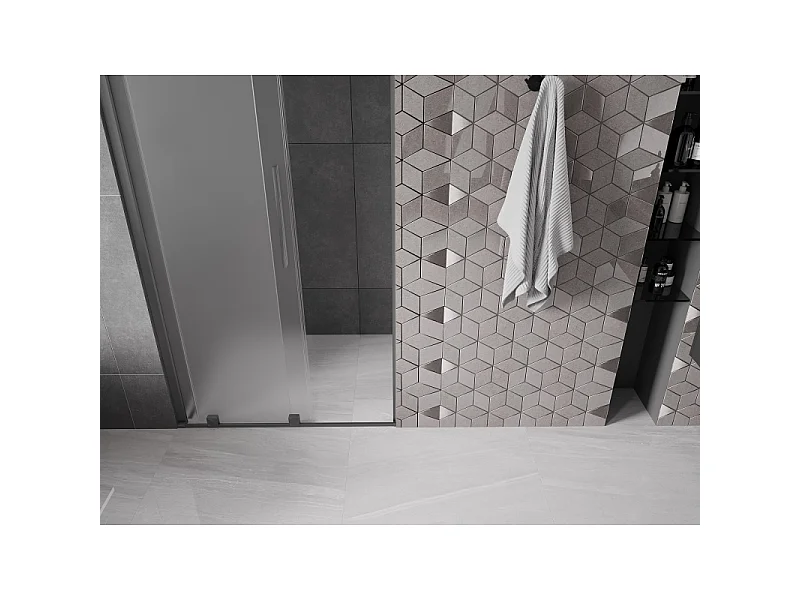 Mexen Velar porte de douche coulissante 110 cm, givre, métal gun - 871-110-000-31-95
