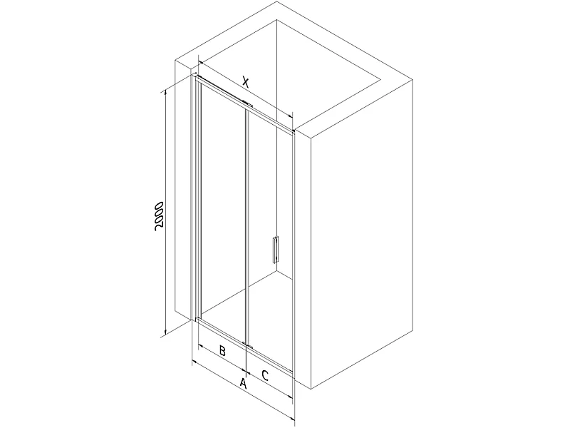 Mexen Exo porta doccia pieghevole 65 cm, trasparente, oro - 816-065-000-50-00
