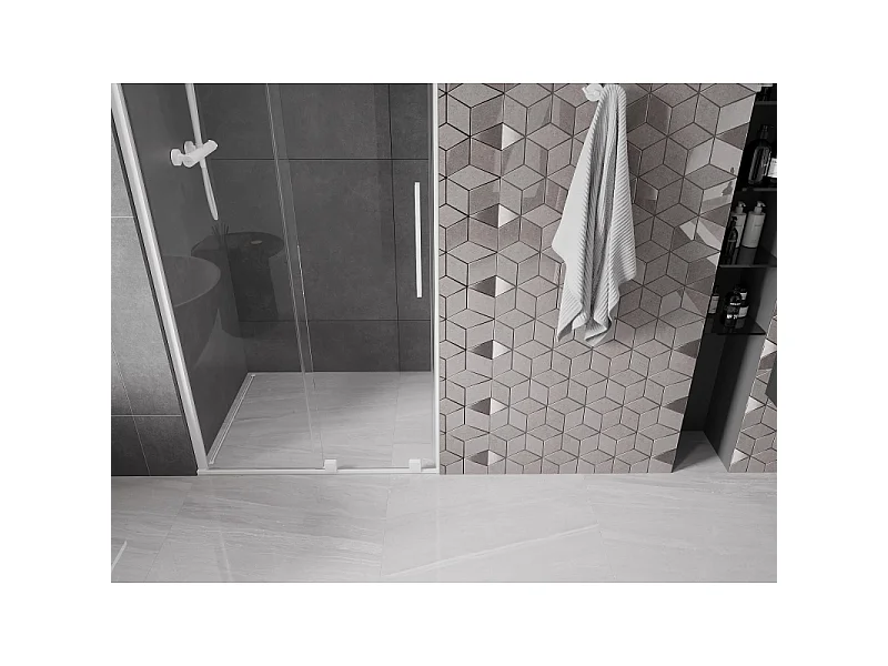 Mexen Velar porte de douche coulissante 100 cm, transparente, blanche - 871-100-000-01-20