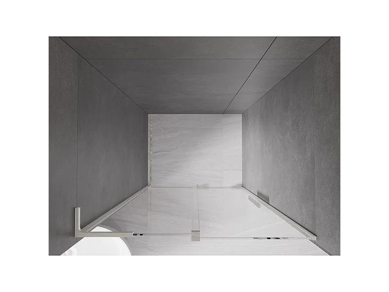 Mexen Velar L drzwi prysznicowe rozsuwane 100 cm, transparent, nikiel szczotkowany - 871-100-003-01-97