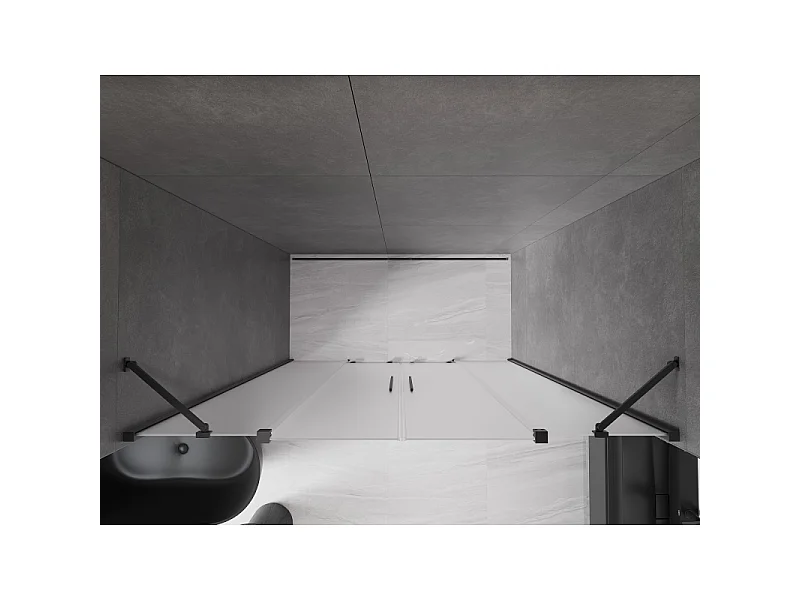 Mexen Velar Duo drzwi prysznicowe rozsuwane 200 cm, szron, gun metal - 871-200-000-32-95