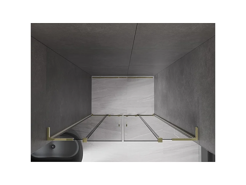 Mexen Velar L Duo porte de douche coulissante 160 cm, graphite, or - 871-160-003-42-50