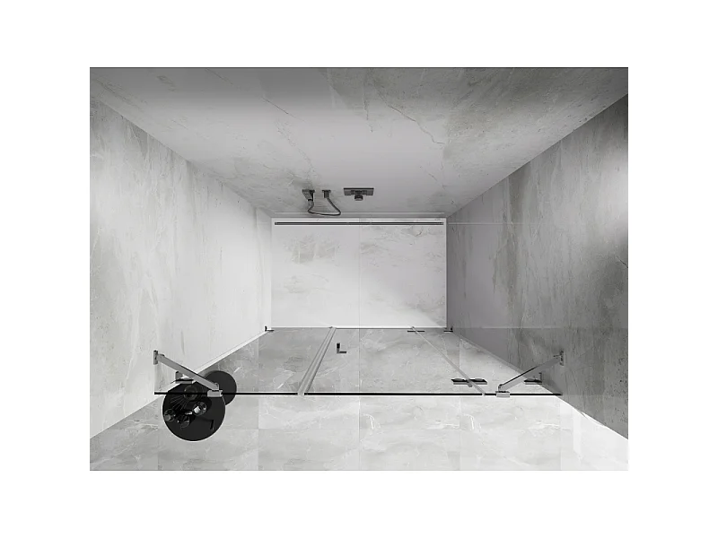 Mexen Lunar porte de douche battante droite 120 cm, transparent, chrome - 834S-120-050-01-00-P