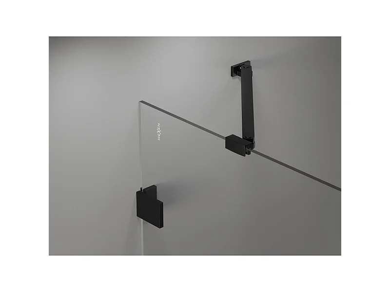 Mexen Lunar Duo svingdøre til brusebad 200 cm, transparent, sort - 834D-200-000-70-00