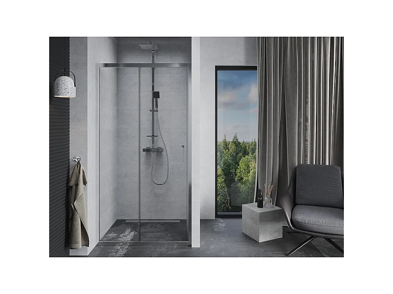 Mexen Apia 135 cm Schiebeduschtür, transparent, Chrom - 845-135-000-01-00