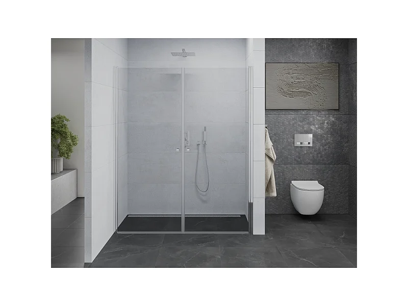 Mexen Pretoria Duo portes de douche battantes 170 cm, transparentes, chromées - 852-170-000-02-00
