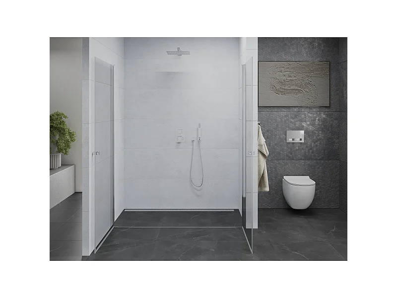 Mexen Pretoria Duo portes de douche battantes 170 cm, transparentes, chromées - 852-170-000-02-00
