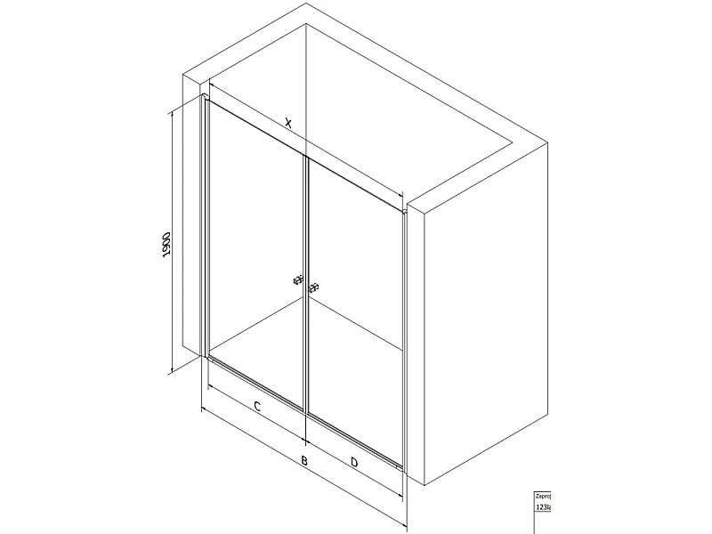 Mexen Pretoria Duo portes de douche battantes 170 cm, transparentes, chromées - 852-170-000-02-00