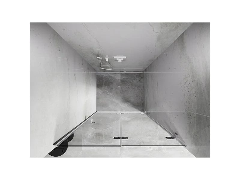 Mexen Lunar-F folding shower door right 90 cm, transparent, white - 836-090-000-20-00-P
