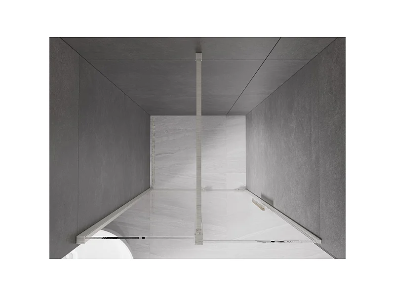 Mexen Velar Schiebetür Dusche 110 cm, transparent, gebürstetes Nickel - 871-110-000-01-97