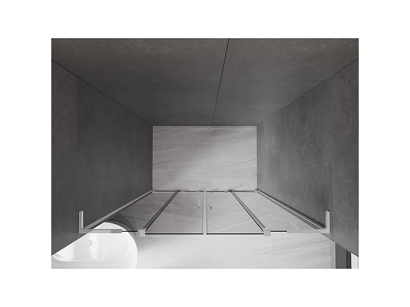 Mexen Velar L Duo Duschschiebetüren 160 cm, Graphit, Chrom - 871-160-003-42-01