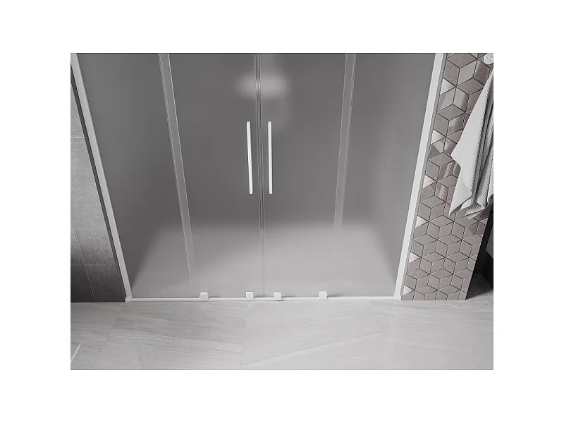 Mexen Velar L Duo Schiebetür 180 cm, matt, weiß - 871-180-003-32-20