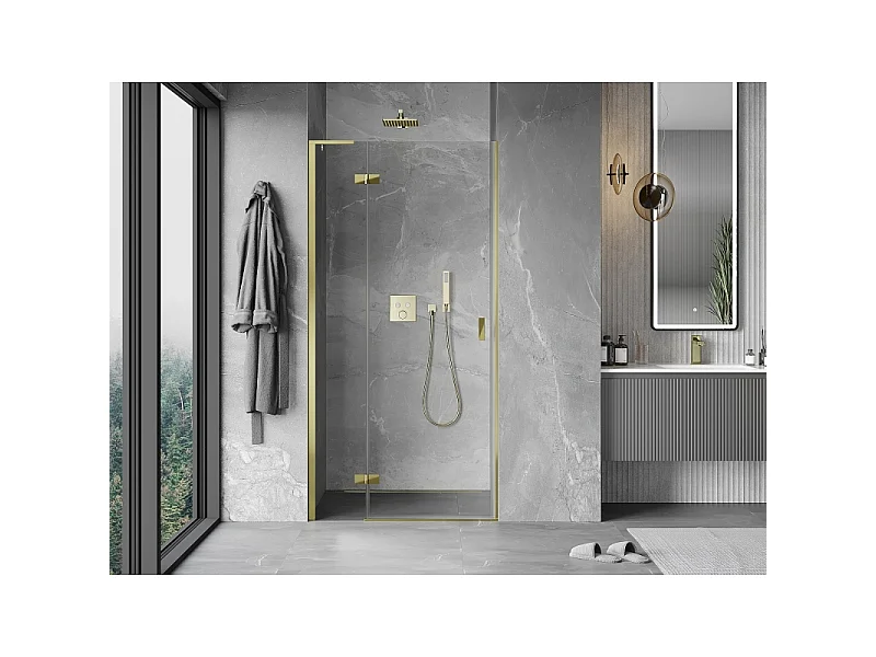 Mexen Mist-H L porte de douche pivotante gauche 100 cm, transparent, doré - 8A5L-100-000-50-00-L