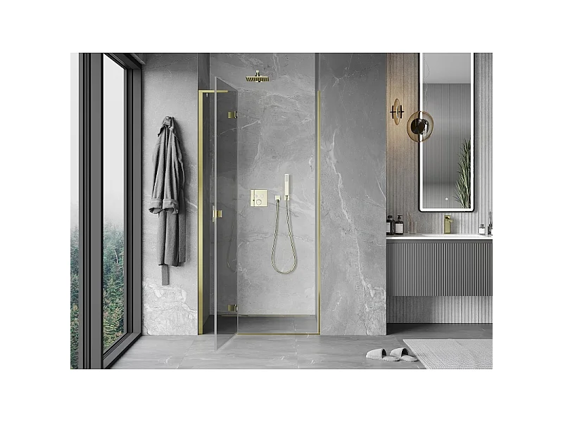 Mexen Mist-H L porte de douche pivotante gauche 100 cm, transparent, doré - 8A5L-100-000-50-00-L
