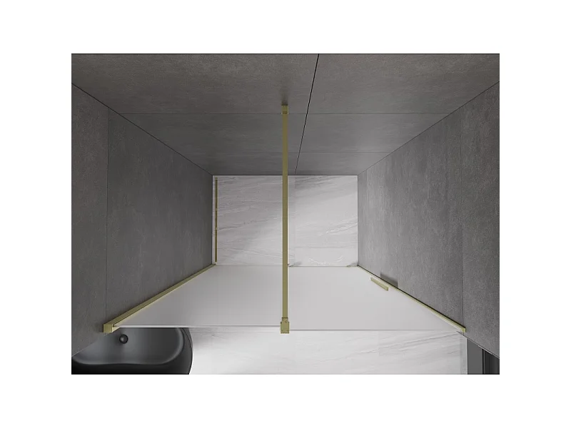 Mexen Velar drsna pršna vrata 140 cm, matirana, zlata brušena - 871-140-000-31-55
