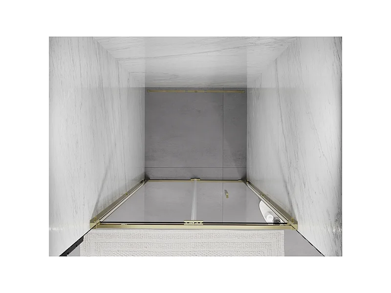 Mexen Exo porta doccia pieghevole 85 cm, trasparente, oro - 816-085-000-50-00