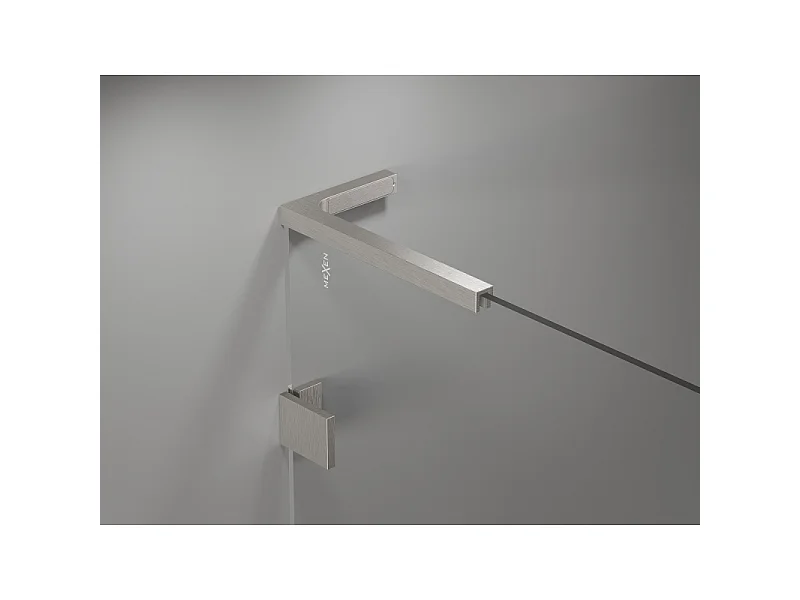 Mexen Lunar L Duo Duschtüren, schwingend, 200 cm, transparent, gebürsteter Nickel - 834DL-200-000-97-00
