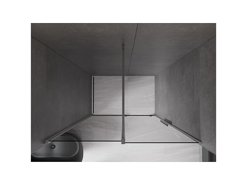 Mexen Velar Schiebeduschtür 140 cm, Graphit, Gun Metal - 871-140-000-41-95