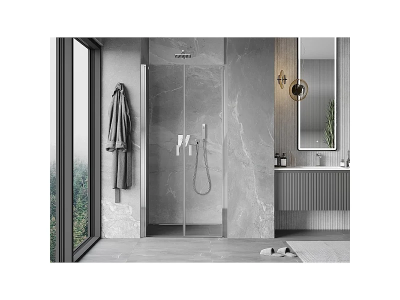 Mexen Mist nihajna tuš vrata 75 cm, prozorna, krom - 8A7-075-000-01-00