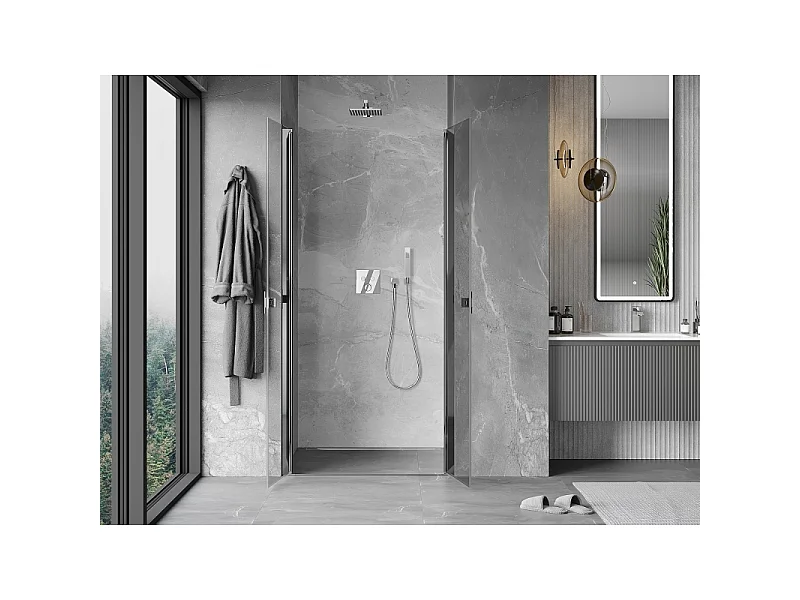 Mexen Mist nihajna tuš vrata 75 cm, prozorna, krom - 8A7-075-000-01-00