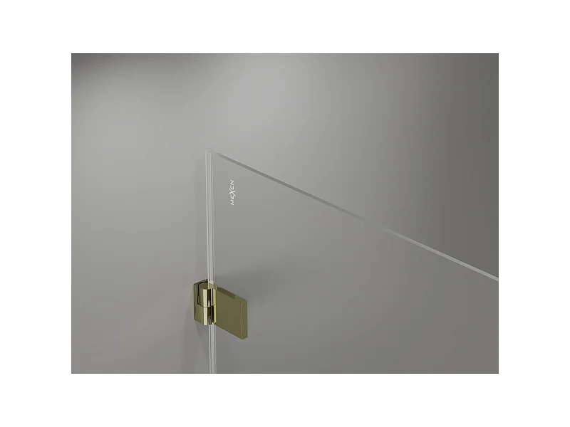 Mexen Lunar-B L højrehængslede brusedøre 150 cm, transparent, guld - 832SL-150-050-50-00-P