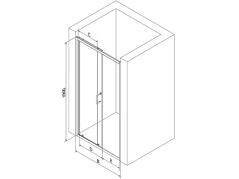 Mexen Apia drzwi prysznicowe rozsuwane 145 cm, transparent, złote - 845-145-000-50-00