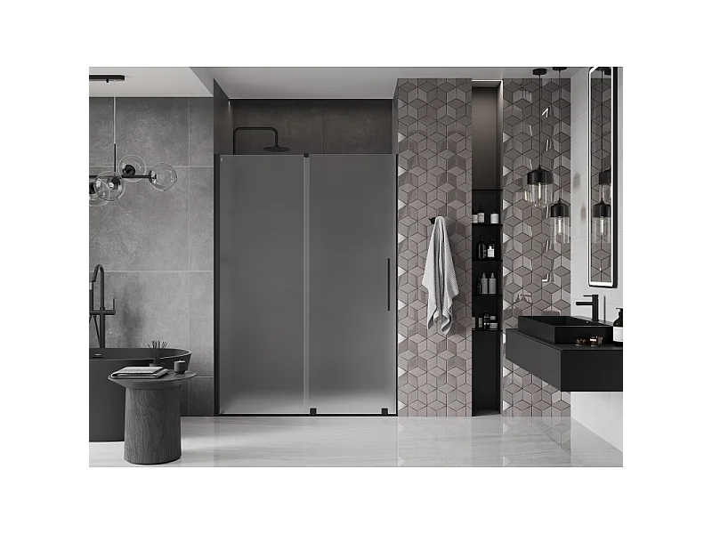 Mexen Velar Schiebeduschtür 150 cm, matt, schwarz - 871-150-000-31-70