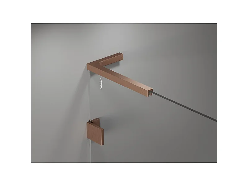 Mexen Lunar L Duo Duschdrehtüren 170 cm, transparent, gebürstetes Kupfer - 834DL-170-000-65-00