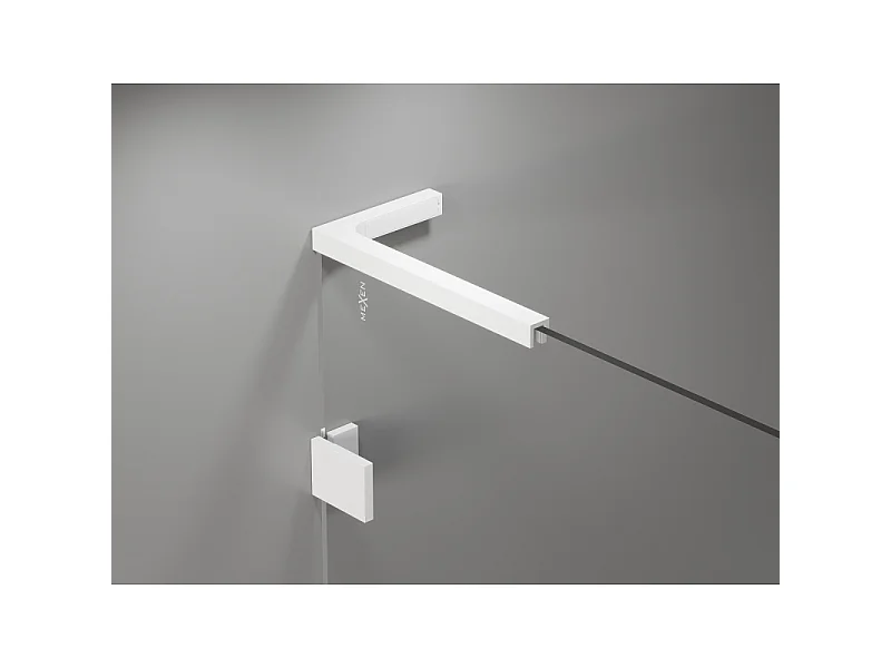 Mexen Lunar L Duo-dørs brusekabine, 180 cm, transparent, hvid - 834DL-180-000-20-00