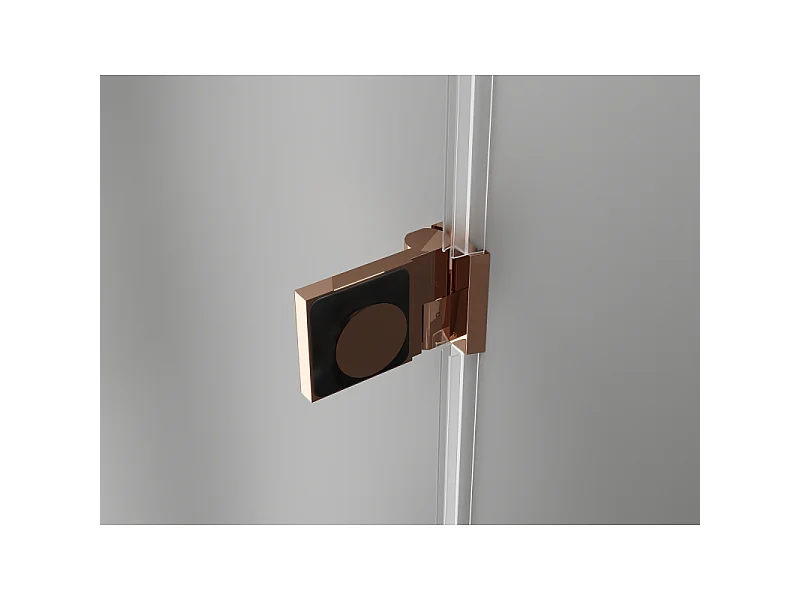 Mexen Lunar-B L højredrejede brusedøre 140 cm, transparent, rosaguld - 832SL-140-050-60-00-P