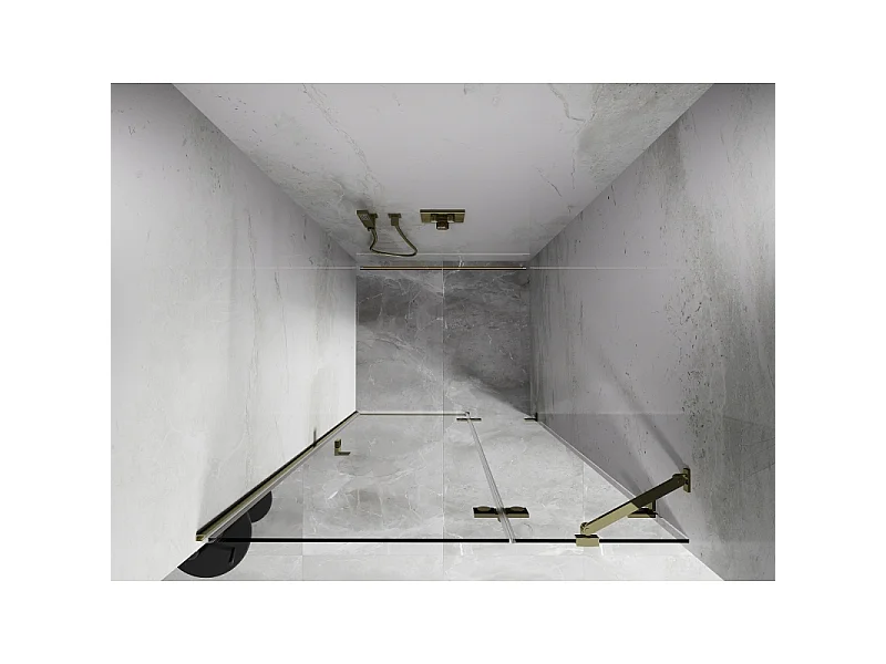 Mexen Lunar drzwi prysznicowe uchylne prawe 105 cm, transparent, złote - 834-105-000-50-00-P