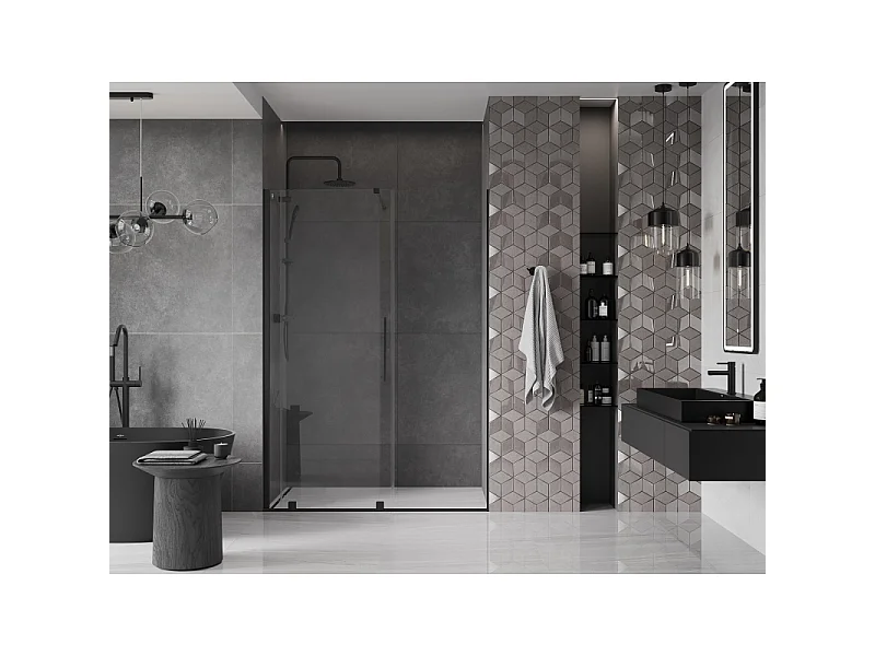 Mexen Velar porte de douche coulissante 150 cm, transparent, noir - 871-150-000-01-70