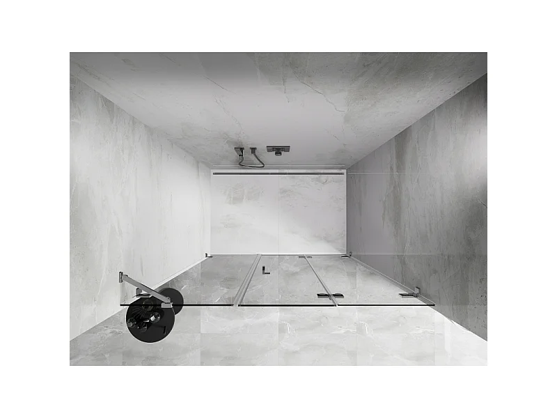 Mexen Lunar-F faltbare Duschkabinentür rechts 140 cm, transparent, Chrom - 836S-140-050-01-00-P
